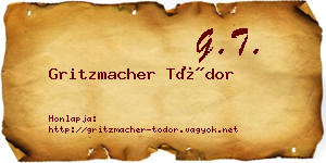 Gritzmacher Tódor névjegykártya